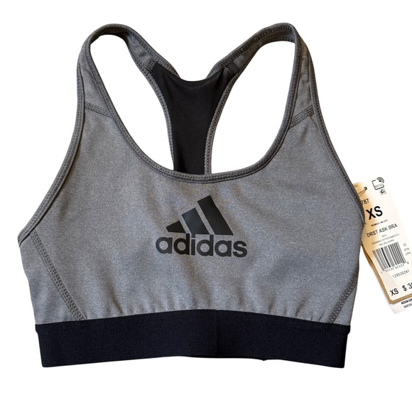 adidas Other - Adidas Girls Sports Bra Dark Grey Heather Black XS 129535241 NEW